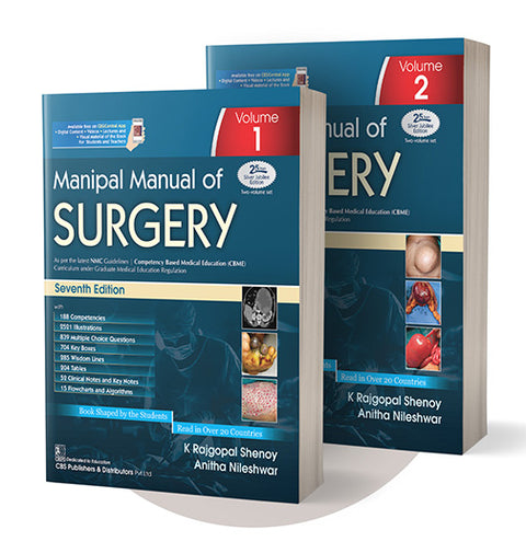 Manipal Manual Of Surgery 7Ed 2 Vol Set (Pb 2025) (Cbme Edition)