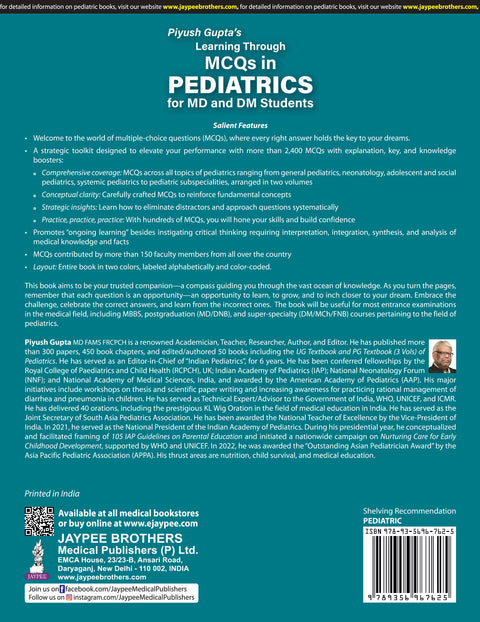 Learning Through MCQs in Pediatrics for MD and DM Students (2 Vols) 1/E 2025