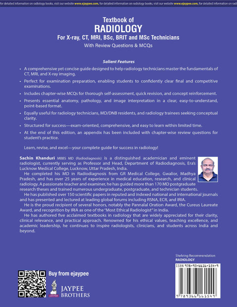 Textbook of Radiology (For X-Ray,CT,MRI,BSc BRIT and MSc Technicians With Review Questions & MCQs), 3E 2026