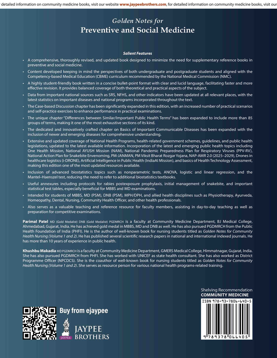 Golden Notes for Preventive and Social Medicine, 4ED:2026