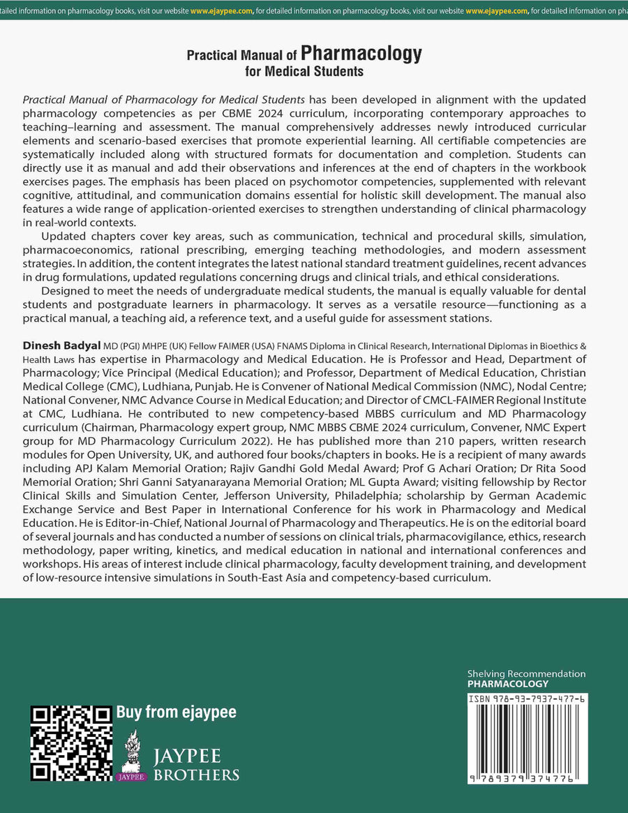 Practical Manual of Pharmacology for Medical Students, 4E