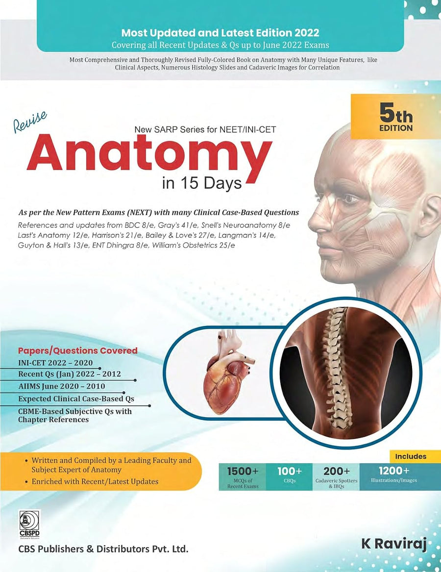 New Sarp Series For Neet/Ini-Cet Revise Anatomy In 15 Days 5e (PB)
