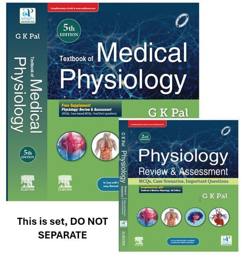 Textbook of Medical Physiology, 5th Edition & Physiology: Review & Assessment (MCQs, Clinical Case Studies, Viva/Short Questions), 2nd Ed. - Set 2025