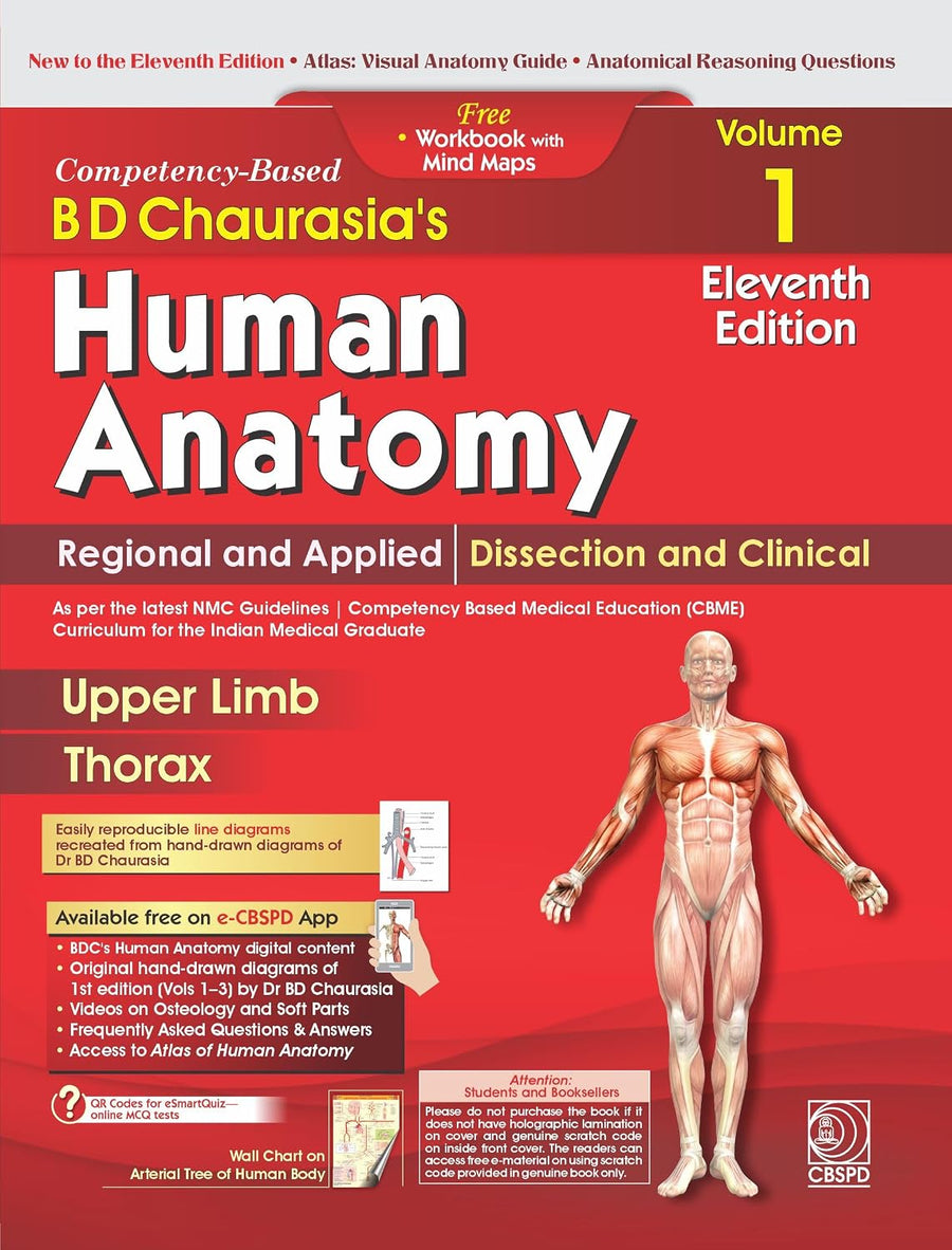 BD Chaurasia's Human Anatomy 11th Edition Vol 1: Upper Limb and Thorax (Competency-Based) 2027