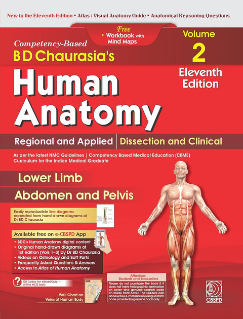 BD Chaurasia's Human Anatomy 11th Edition Vol 2: Lower Limb, Abdomen and Pelvis (Competency-Based) 2027