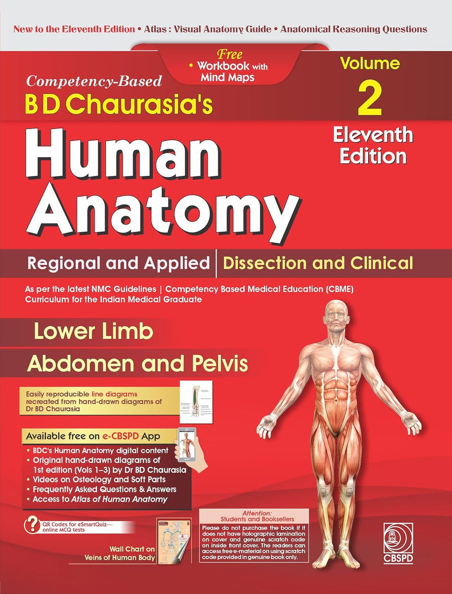 BD Chaurasia's Human Anatomy 11th Edition Vol 2: Lower Limb, Abdomen and Pelvis (Competency-Based) 2027
