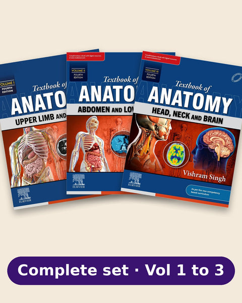 Textbook of Anatomy by Vishram Singh 4/e: Complete Set of 3 Volumes